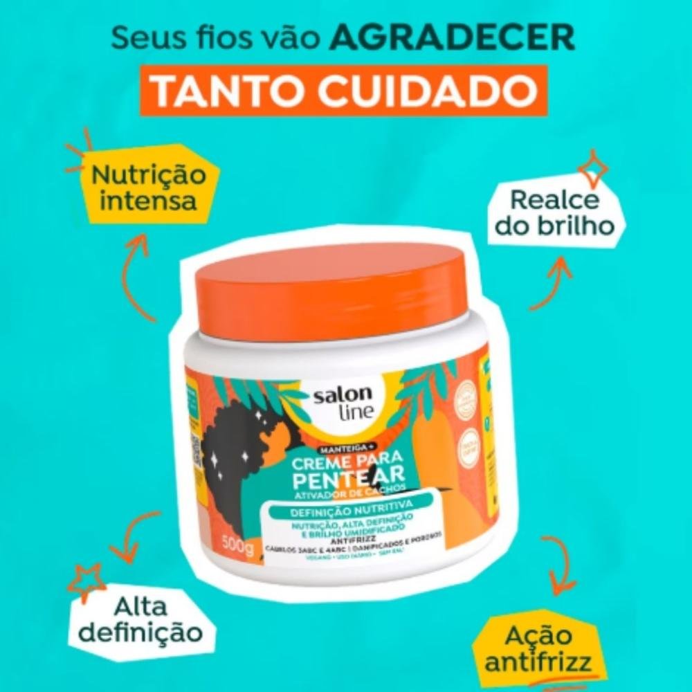 Salon Line Manteiga Ativador de Cahos Creme 1kg 1kg 4