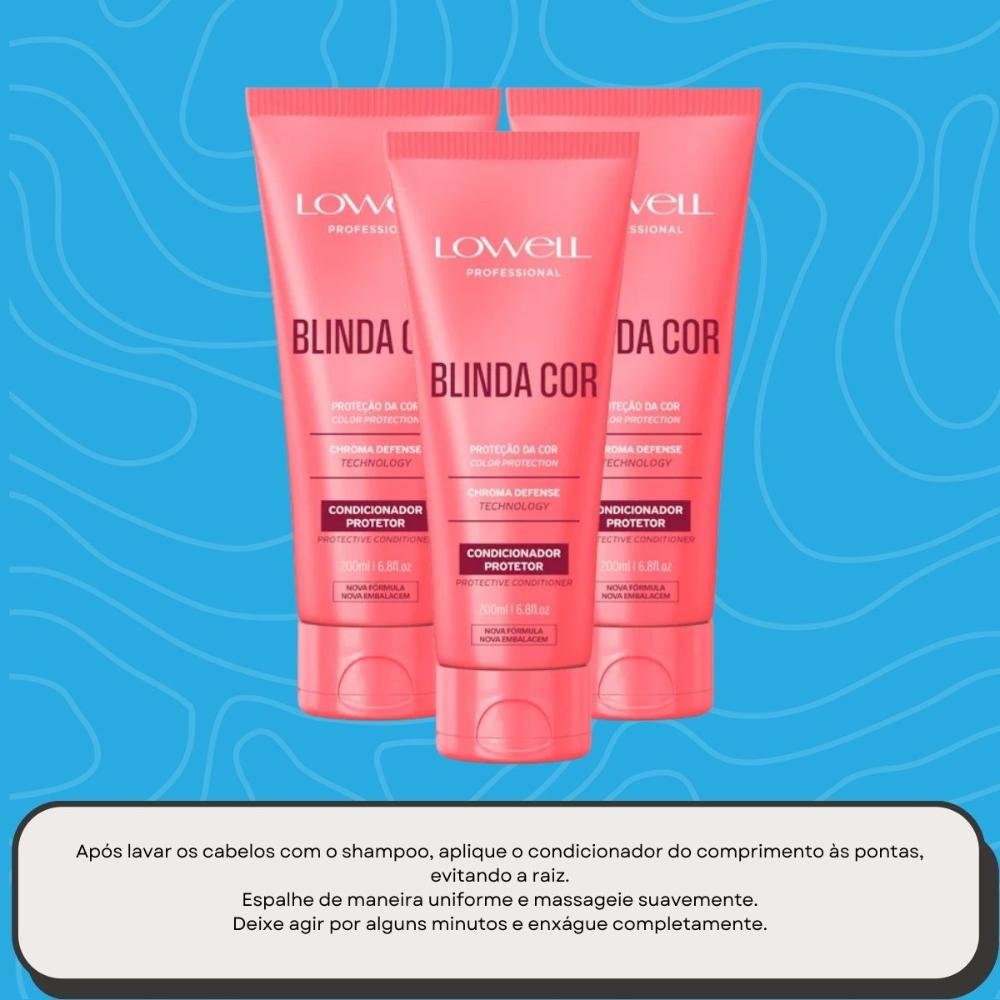 Lowell Blinda Cor Kit 3 Condicionador Protetor 200ml ÚNICO 5