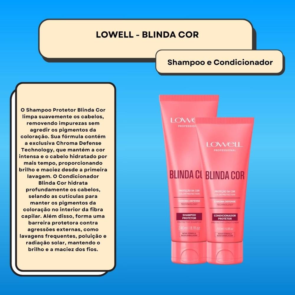 Lowell Blinda Cor Kit Shampoo e Condicionador Protetor ÚNICO 2