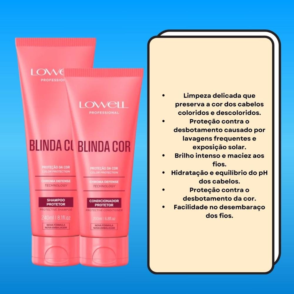 Lowell Blinda Cor Kit Shampoo e Condicionador Protetor ÚNICO 3