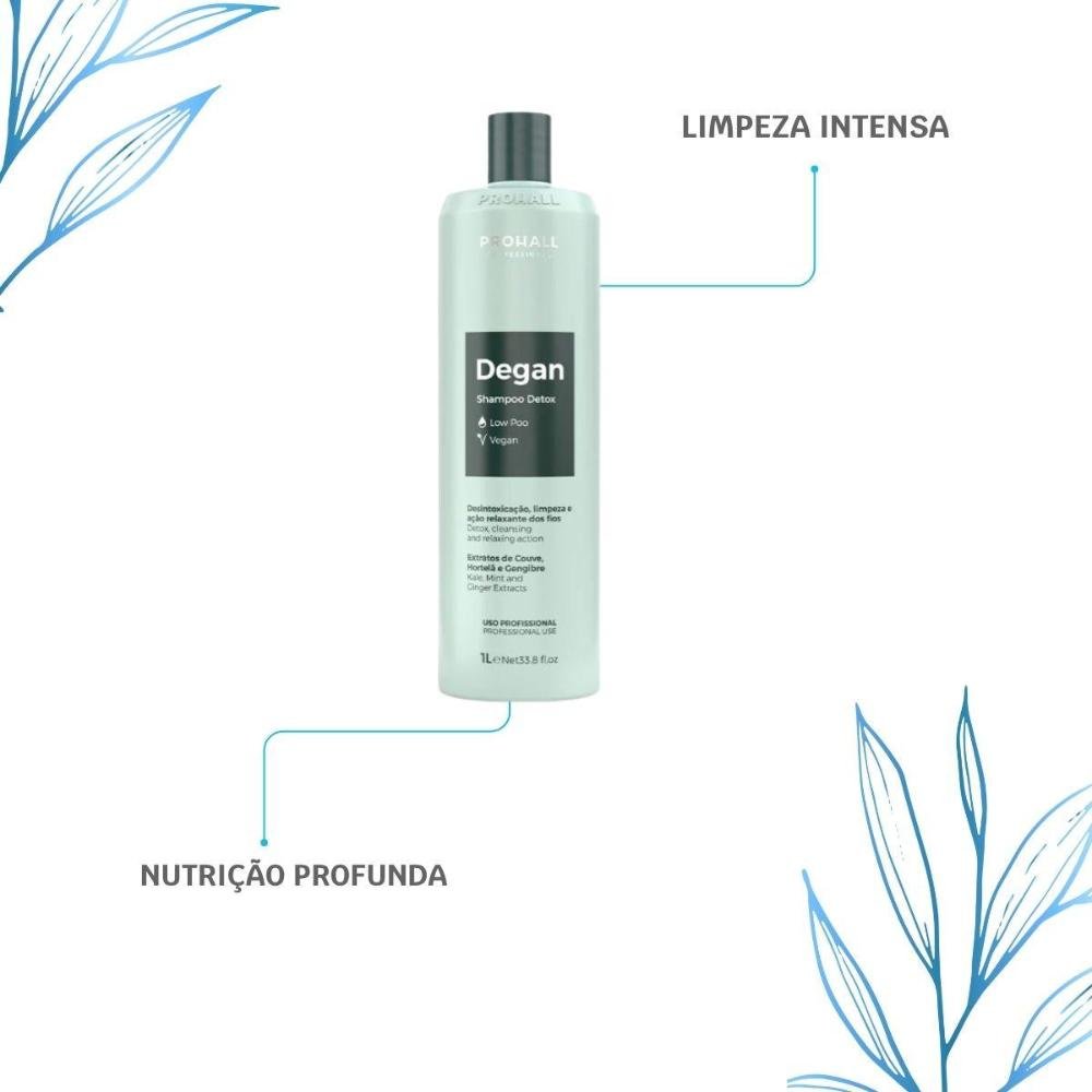 Prohall Professional Degan Detox Vegano Shampoo 1L 1L 4