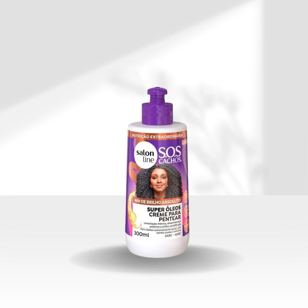 Kit Salon Line S.O.S Cachos Super Oleos 3 Creme para Cabelo Cacheado 300 ml ÚNICO 3