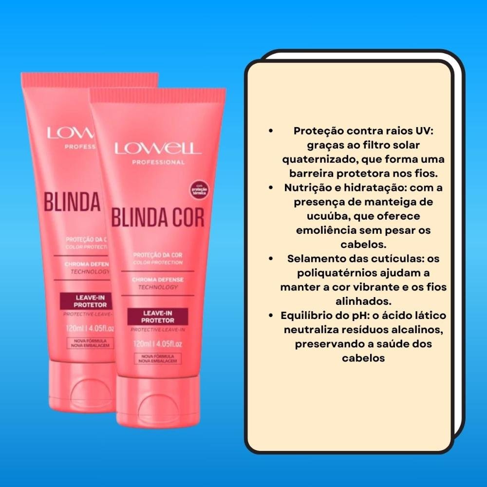 Lowell Blinda Cor Kit 2 Leave-in Protetor 120ml ÚNICO 3