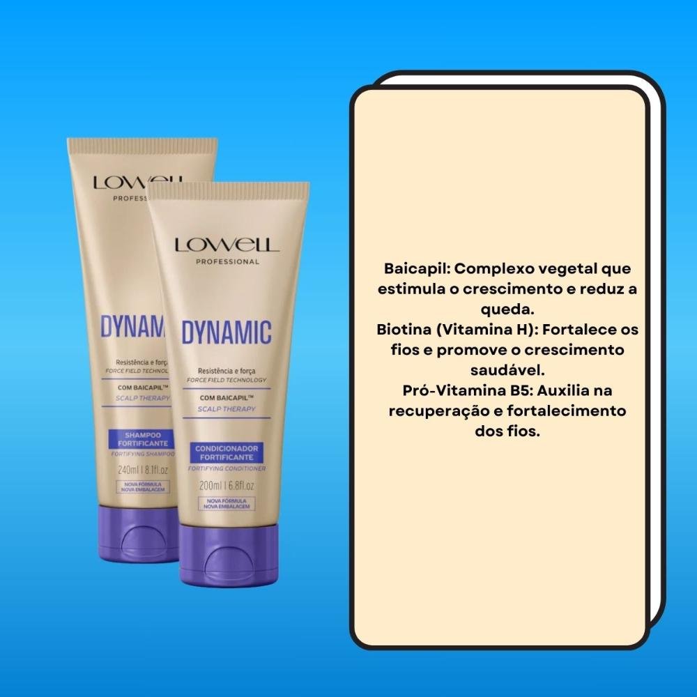 Lowell Dynamic Kit Shampoo e Condicionador Fortificante ÚNICO 3