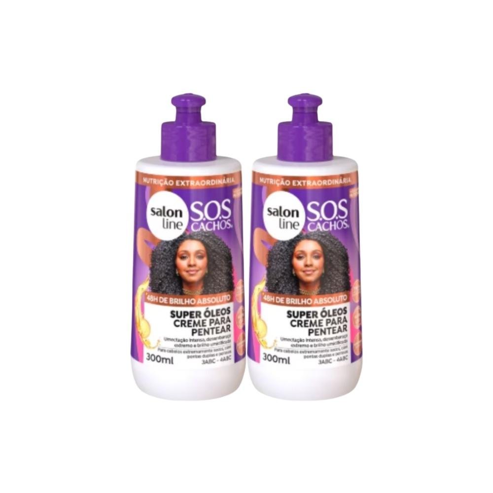 Kit Salon Line S.O.S Cachos Super Oleos 2 Creme para Cabelo Cacheado 300 ml