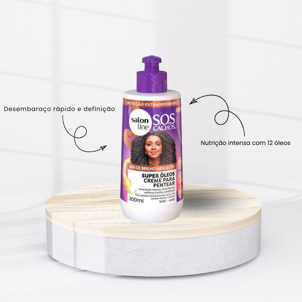 Kit Salon Line S.O.S Cachos Super Oleos 2 Creme para Cabelo Cacheado 300 ml ÚNICO 2