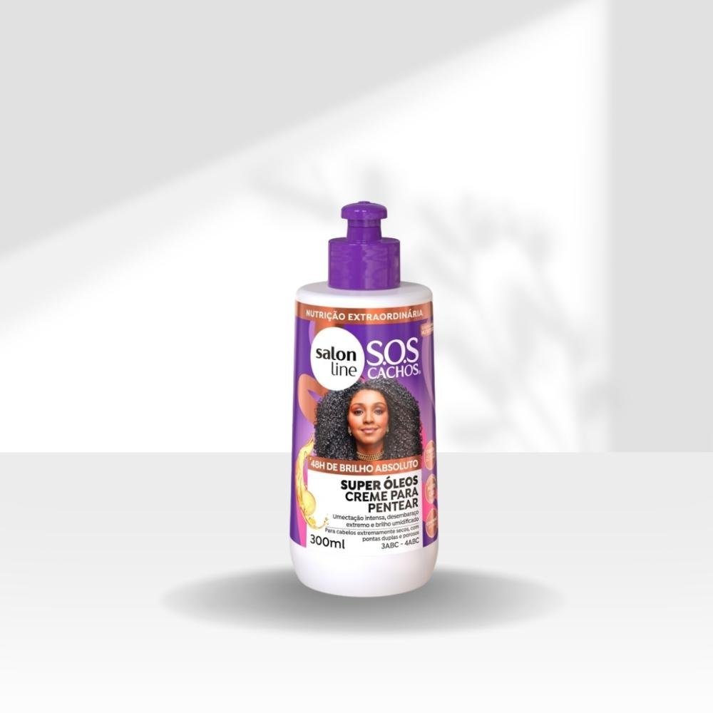 Kit Salon Line S.O.S Cachos Super Oleos 2 Creme para Cabelo Cacheado 300 ml ÚNICO 3