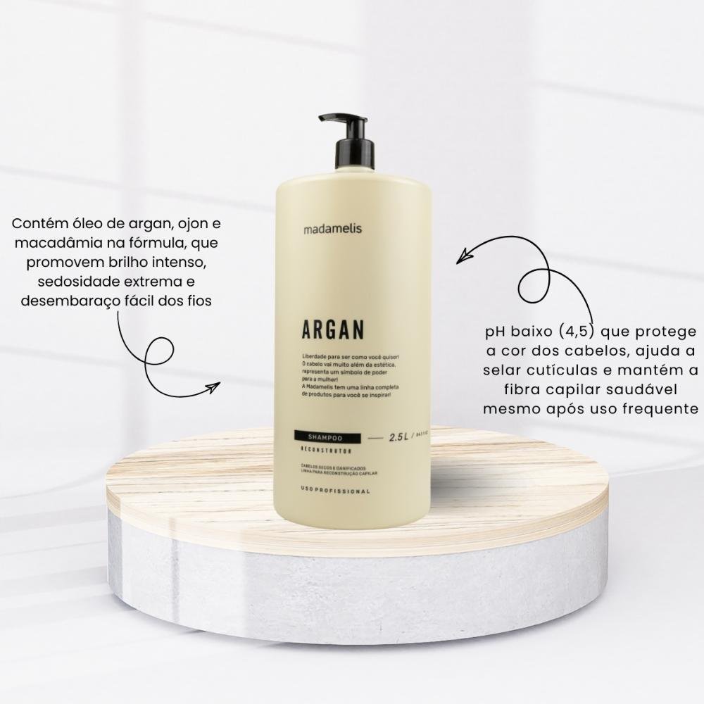 Madamelis Argan Profissional Reconstrutor Shampoo 2.5 Litros 2,5L 2