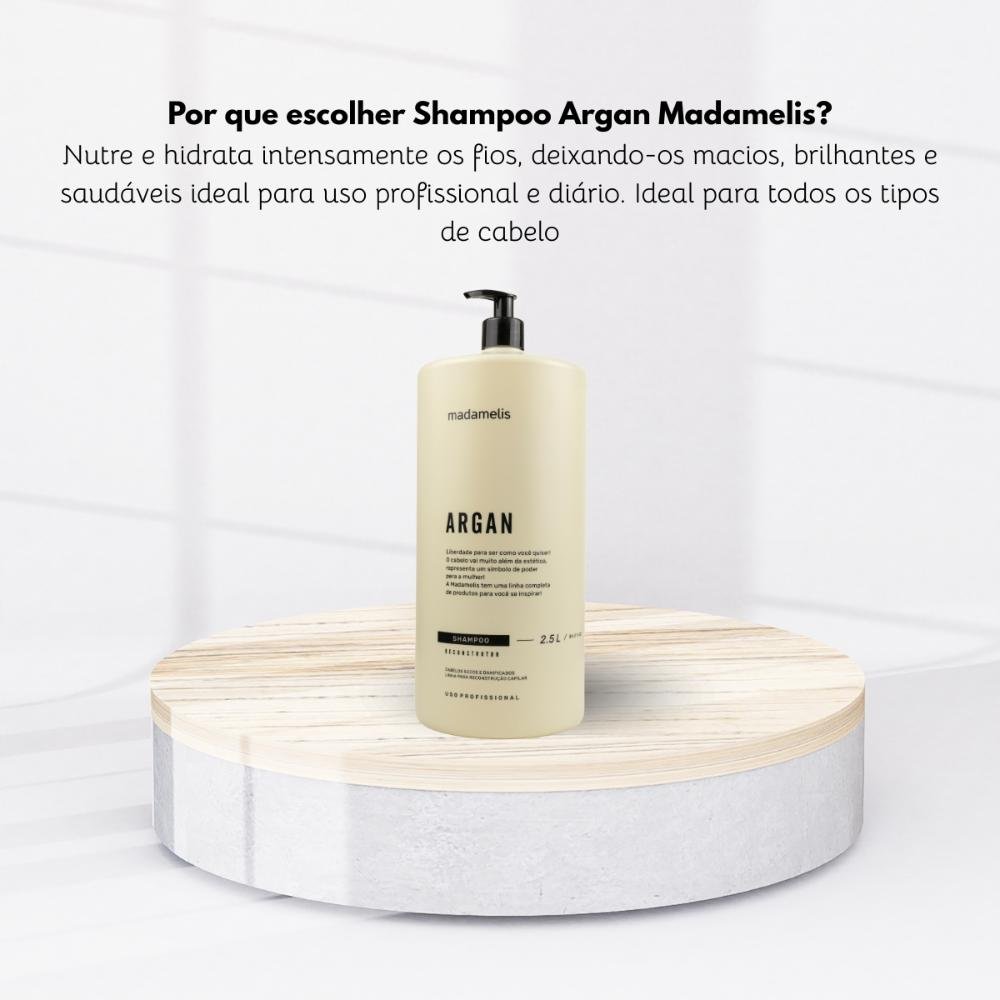 Madamelis Argan Profissional Reconstrutor Shampoo 2.5 Litros 2,5L 5