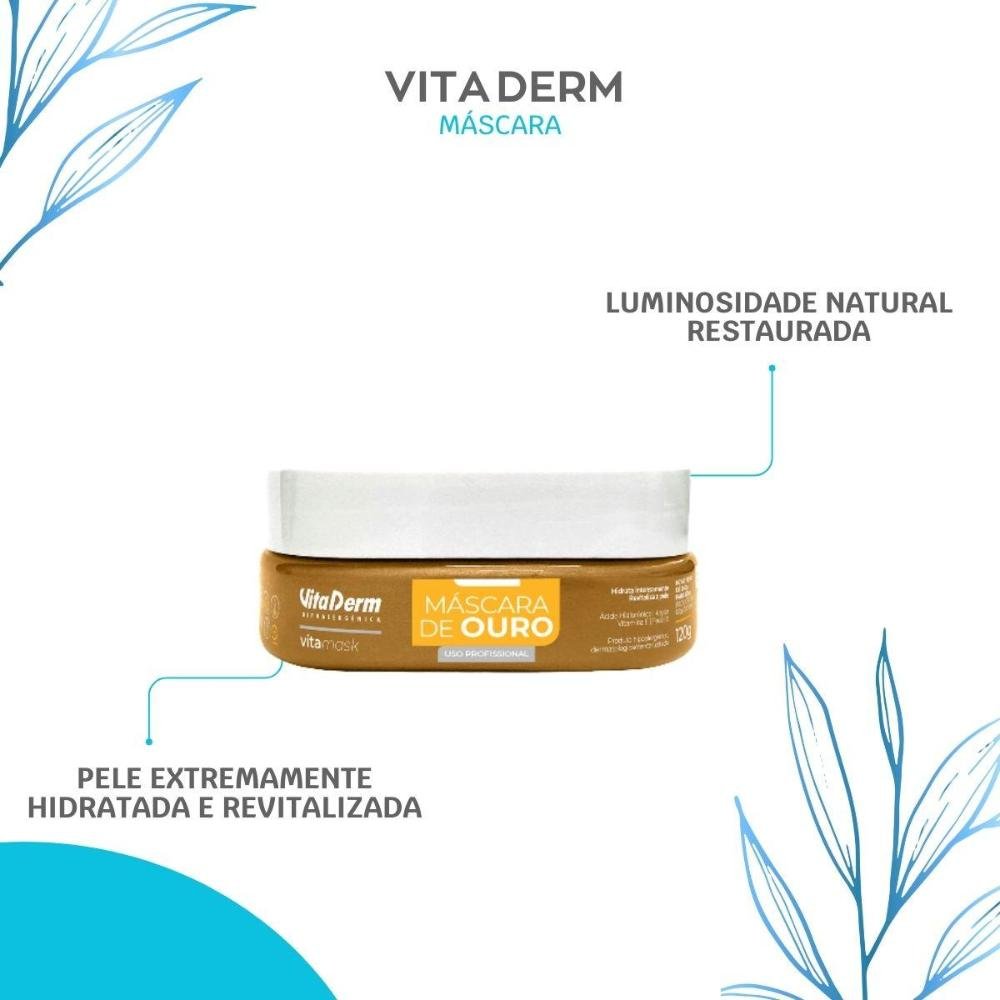 Vita Derm Hipoalergênica VitaMask Ouro Máscara 120g 120g 2