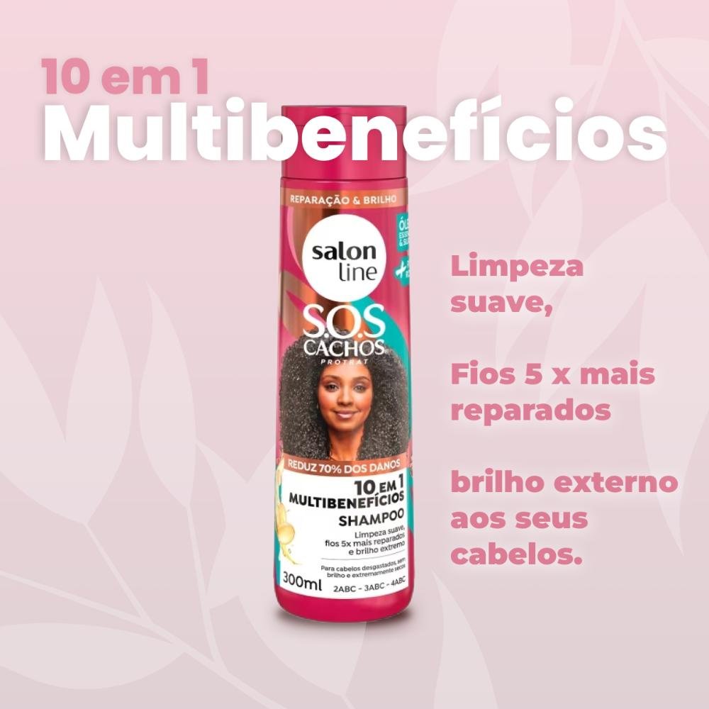 Salon Line S.O.S Cachos Multibenefícios Shampoo 300ml 300ml 4