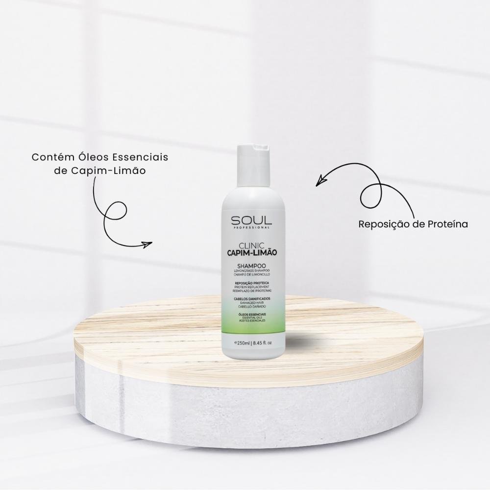 Shampoo Soul Clinic Oleos Essenciais Capim Limão 250 ml 1kg 2