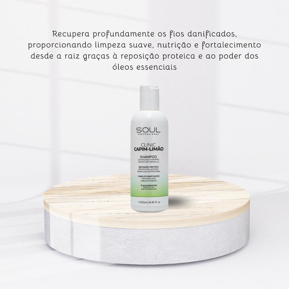 Shampoo Soul Clinic Oleos Essenciais Capim Limão 250 ml 1kg 5