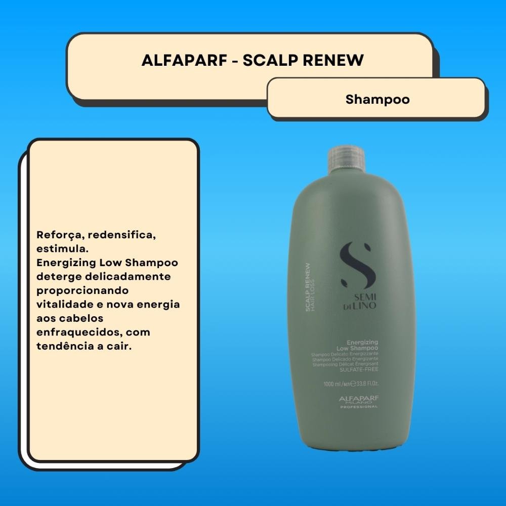 Alfaparf Semi Di Lino Scalp Renew  Energizing Low Shampoo 1L 1L 2