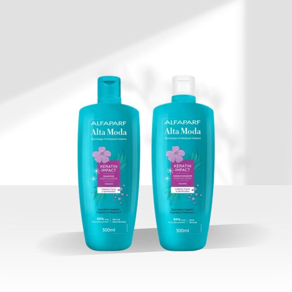Kit Alfaparf Alta Moda Keratin Impact Shampoo e Condicionador Fortalecedor 300 ml ÚNICO 3