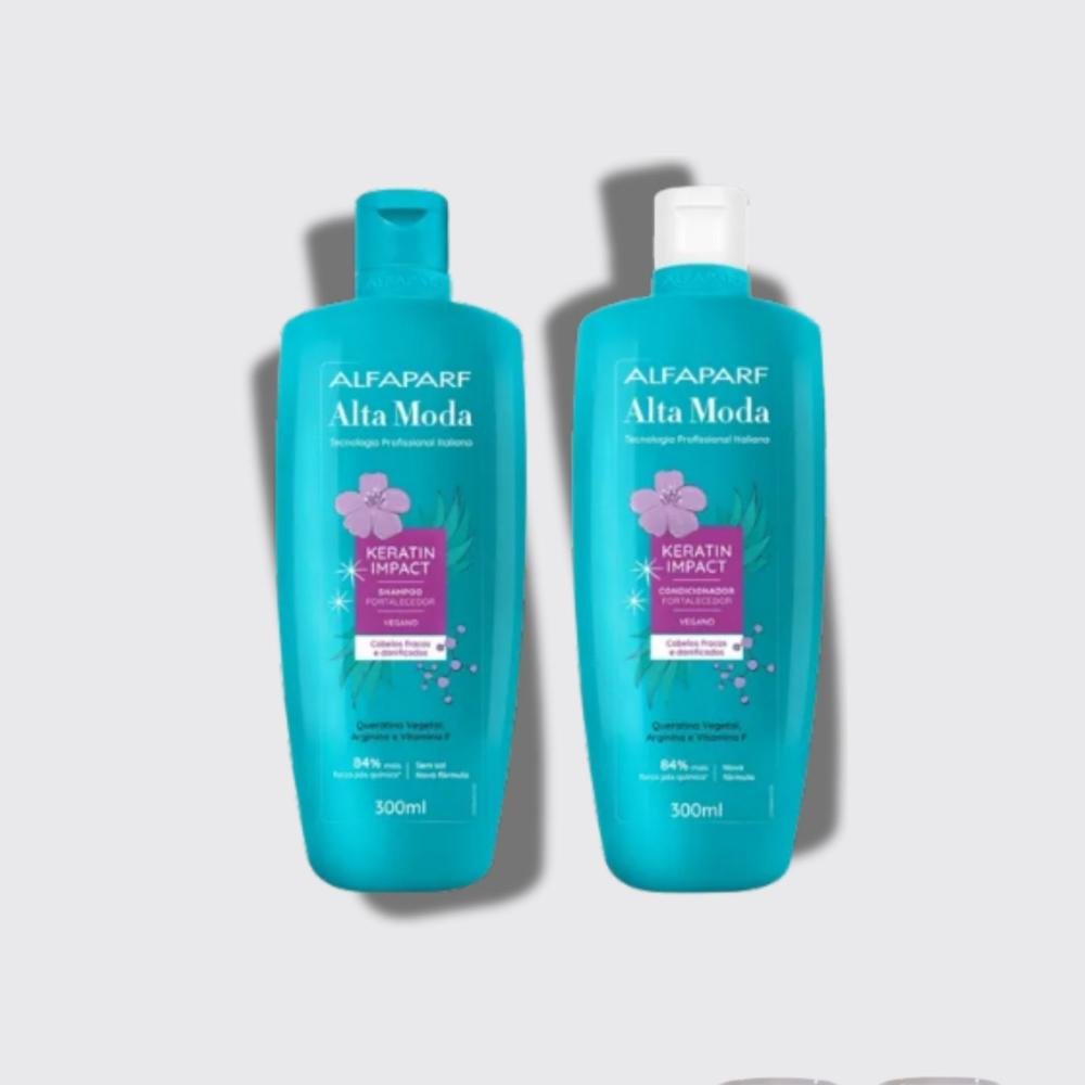 Kit Alfaparf Alta Moda Keratin Impact Shampoo e Condicionador Fortalecedor 300 ml ÚNICO 4