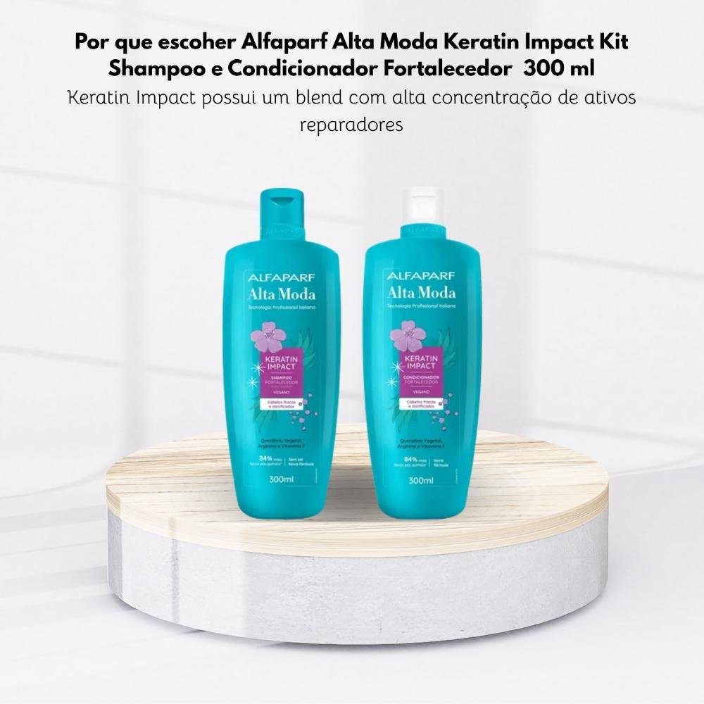 Kit Alfaparf Alta Moda Keratin Impact Shampoo e Condicionador Fortalecedor 300 ml ÚNICO 5