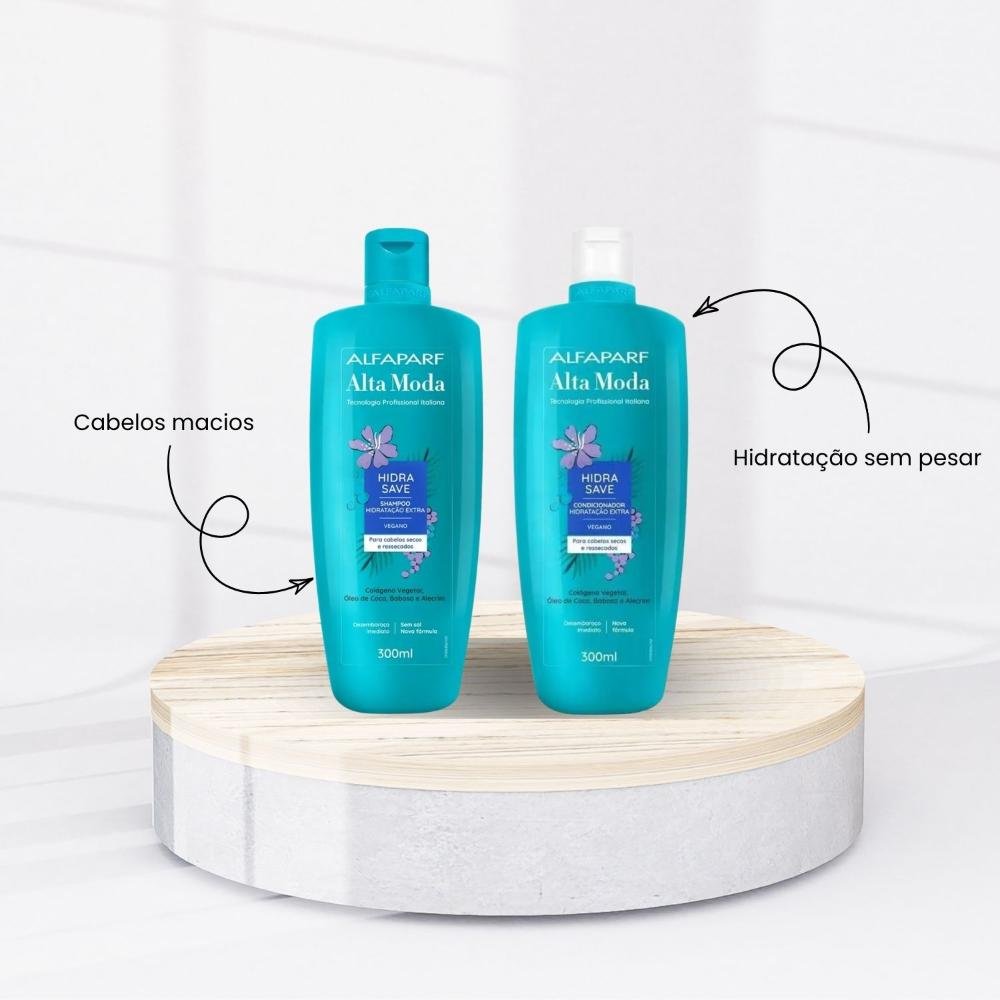 Kit Alfaparf Alta Moda Hidra Save Shampoo e Condicionador Hidratação Nutrição 300 ml ÚNICO 2