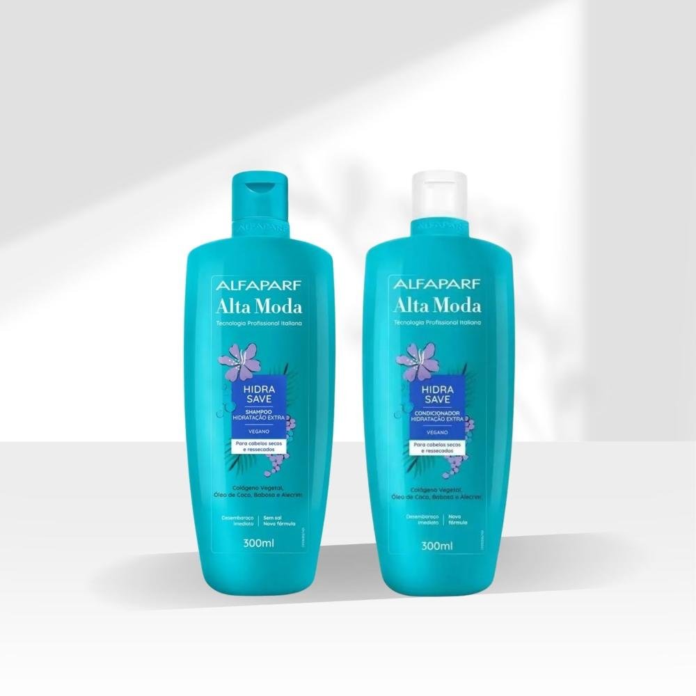 Kit Alfaparf Alta Moda Hidra Save Shampoo e Condicionador Hidratação Nutrição 300 ml ÚNICO 3