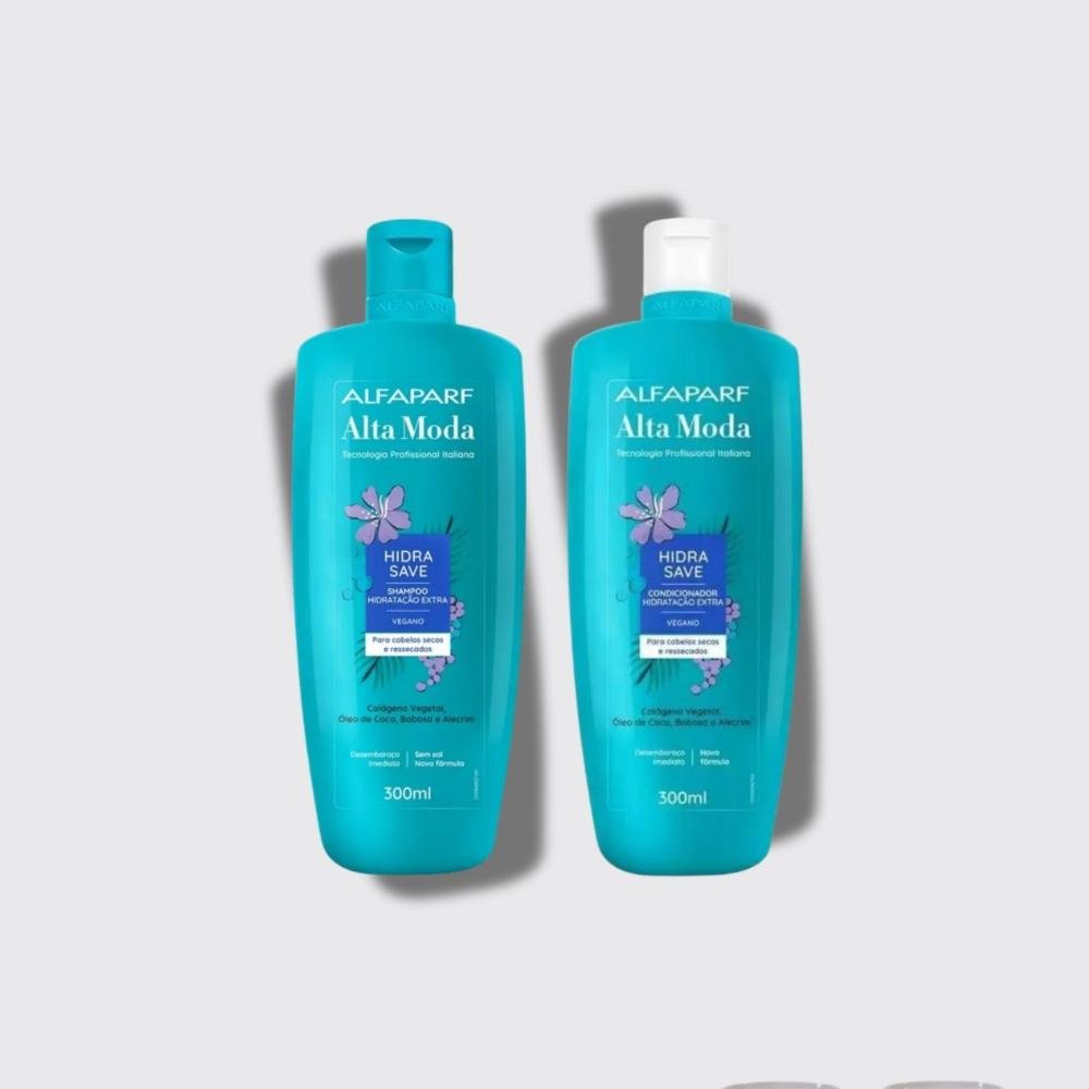 Kit Alfaparf Alta Moda Hidra Save Shampoo e Condicionador Hidratação Nutrição 300 ml ÚNICO 4