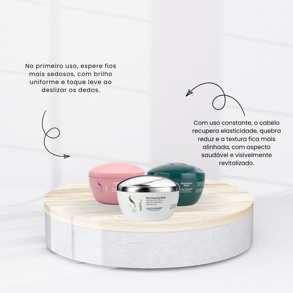 Kit Alfaparf Semi Di Lino Cronograma Capilar Máscaras 200 ml ÚNICO 2