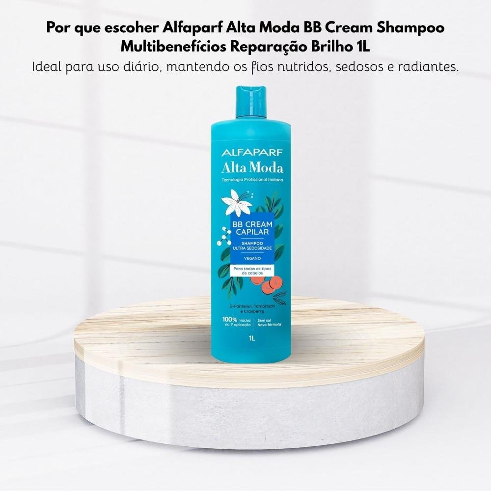 Shampoo Alfaparf Alta Moda BB Cream Multibenefícios Reparação Brilho 1 Litro 1L 5