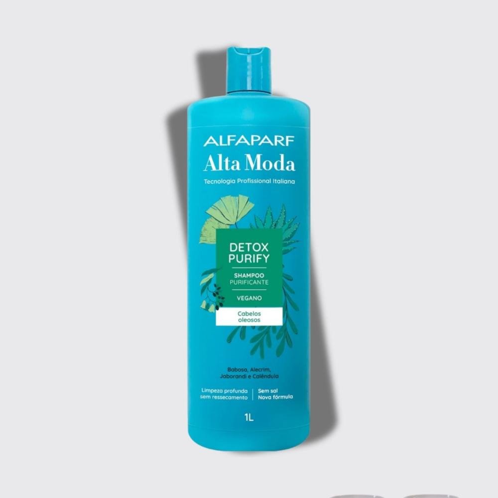 Shampoo Antirresíduo Alfaparf Alta Moda Detox Purify Equilíbrio Purificação 1 Litro 1L 4