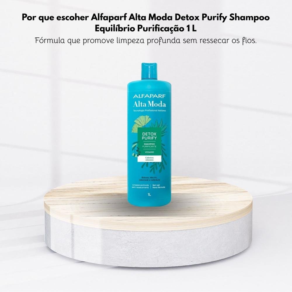 Shampoo Antirresíduo Alfaparf Alta Moda Detox Purify Equilíbrio Purificação 1 Litro 1L 5