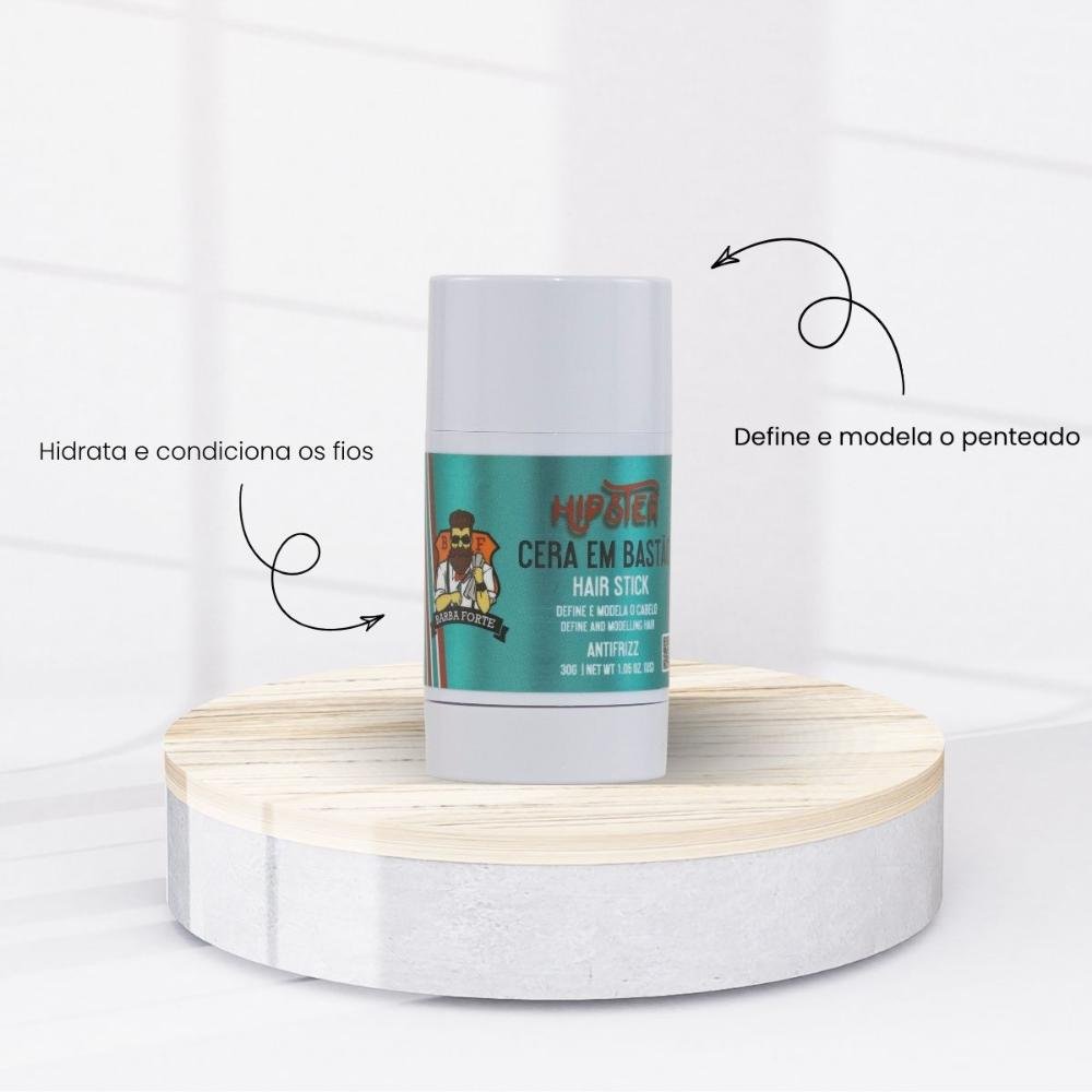 Barba Forte Hipster Cera Bastão Fixação e Controle 30 g 30g 2