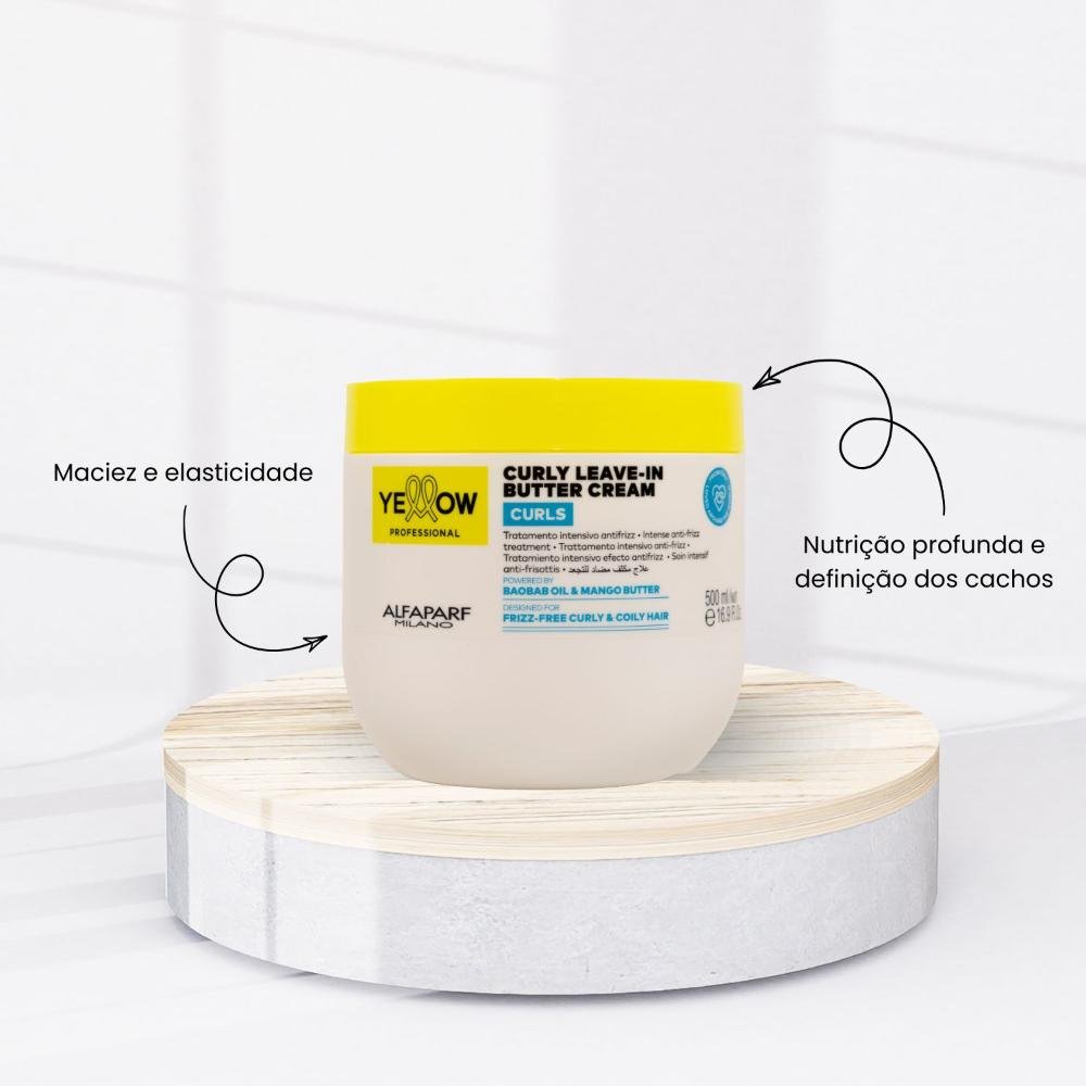 Creme Leave-in Yellow Curls Nutrição Cabelos Cacheados 500ml 500ml 2
