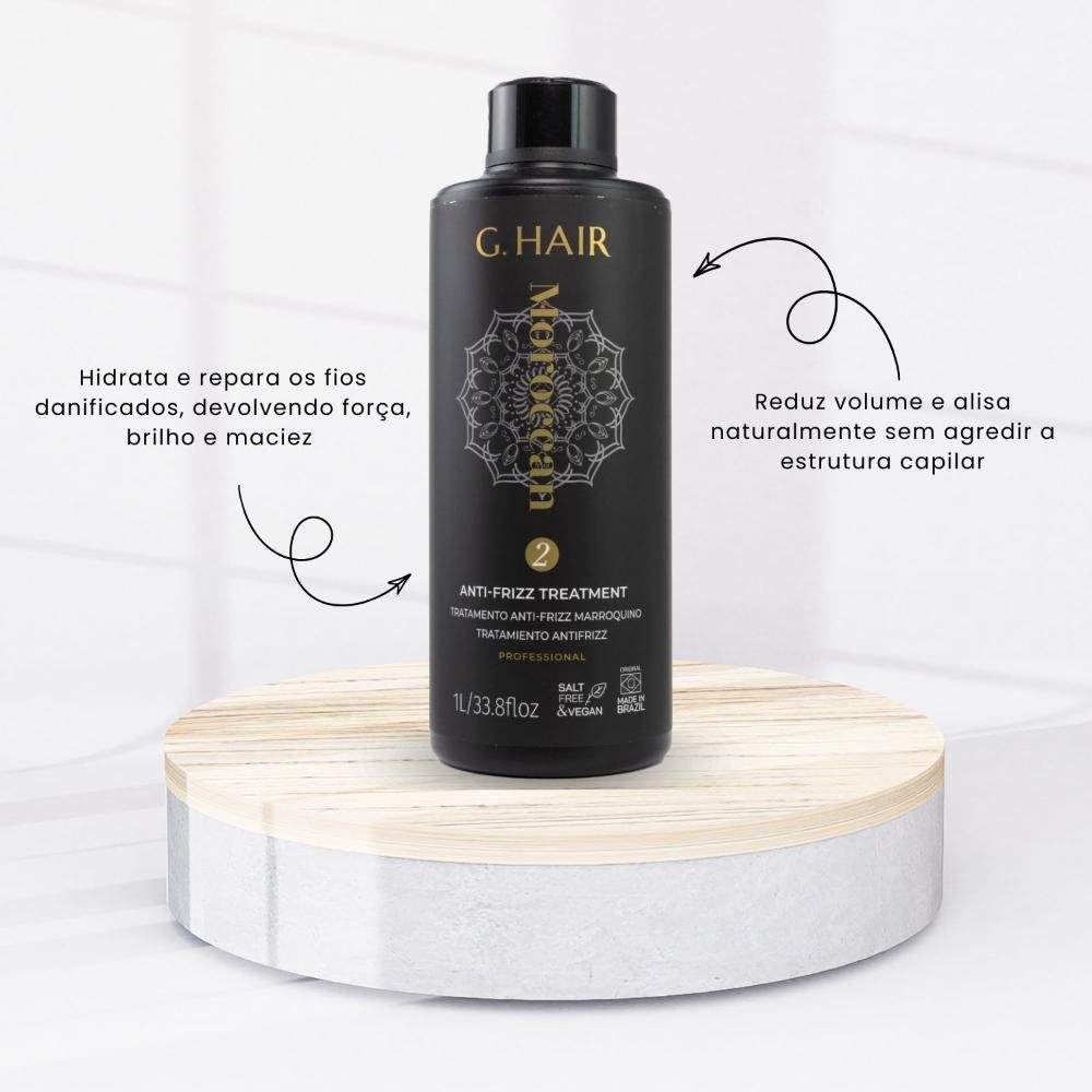 Tratamento Capilar G.HAIR Maroccan Anti Frizz Passo 2 1000 ml 1L 2