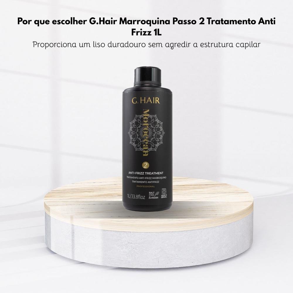 Tratamento Capilar G.HAIR Maroccan Anti Frizz Passo 2 1000 ml 1L 5