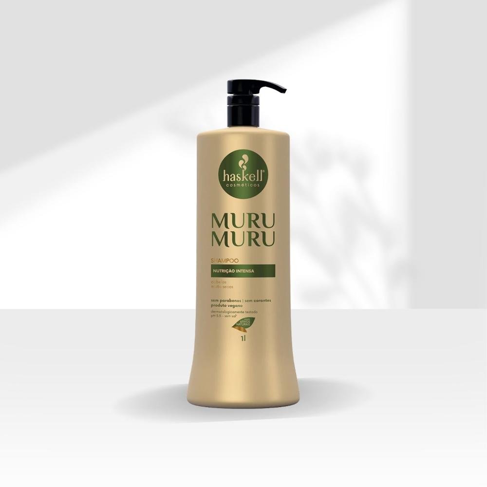 Shampoo Haskell Muru Muru Nutrição Hidratação 1000 ml 1L 3