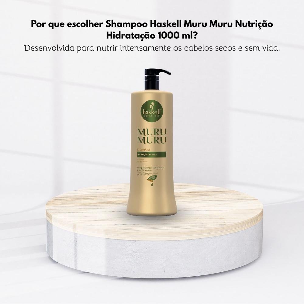 Shampoo Haskell Muru Muru Nutrição Hidratação 1000 ml 1L 5