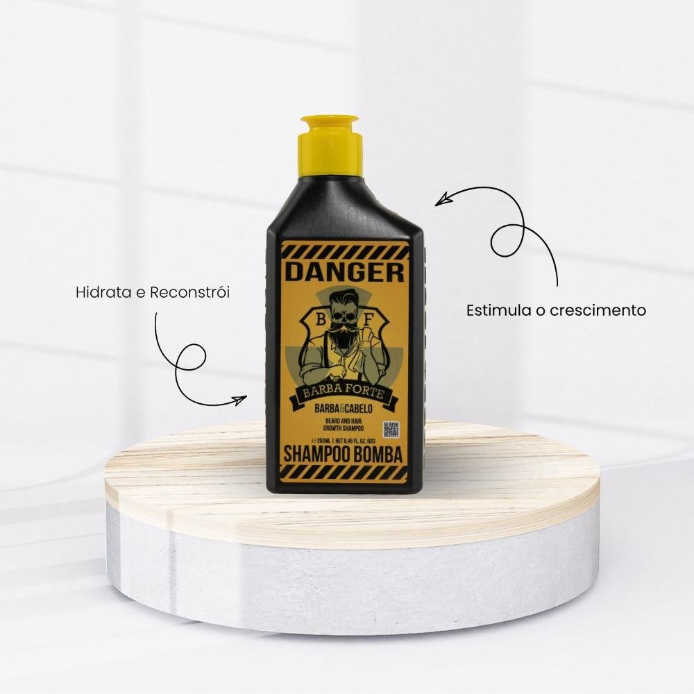 Barba Forte Danger Shampoo Bomba Crescimento e Força 250 ml 250ml 2