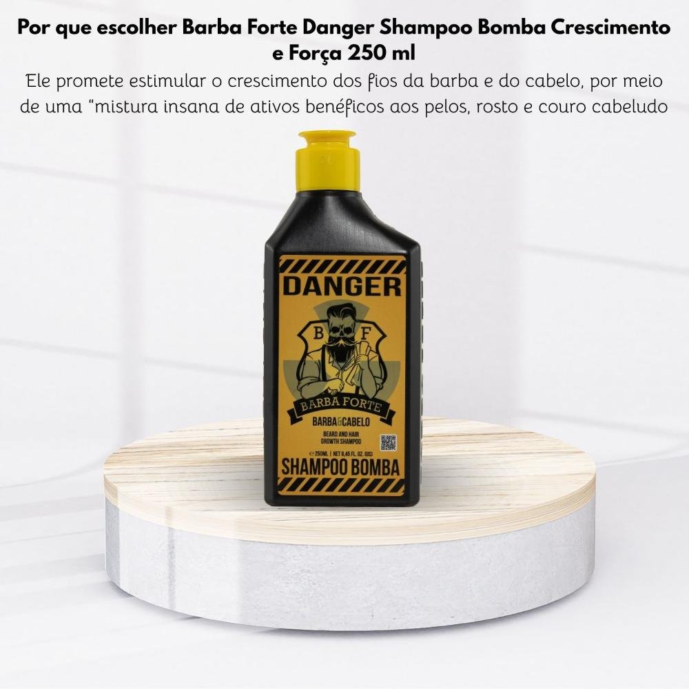 Barba Forte Danger Shampoo Bomba Crescimento e Força 250 ml 250ml 5