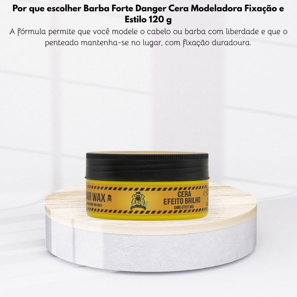 Barba Forte Danger Cera Modeladora Fixação e Estilo 120 g 120g 5