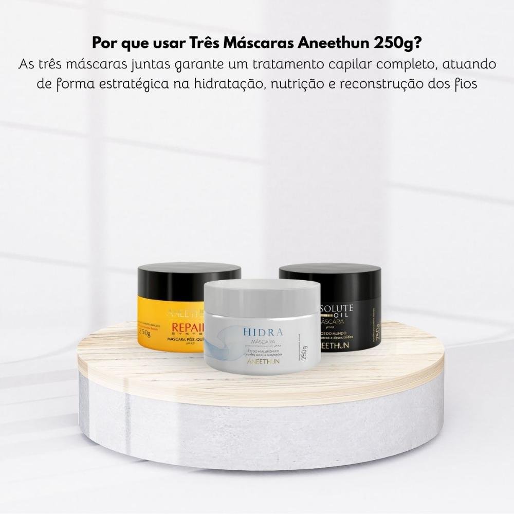 Kit Aneethun Cronograma Capilar  Máscara de Hidratação Nutrição Reconstrução 3 x 250 g ÚNICO 7