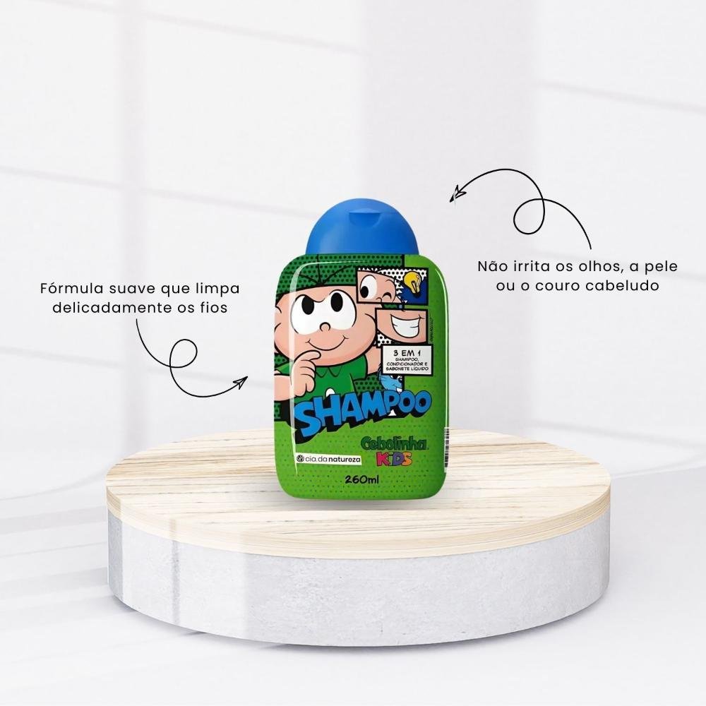 Cia da Natureza Cebolinha Kit Shampoo 3 em 1 Gel 180g ÚNICO 3