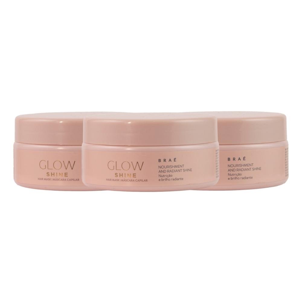 Kit Braé Glow Shine Nutrição e Brilho 3 Máscara 200 g