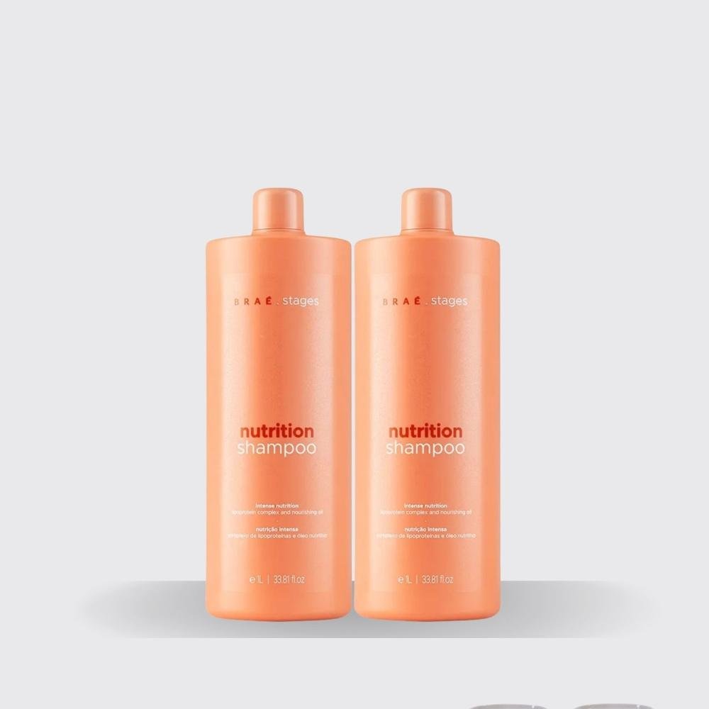 Kit Braé Stages Nutrition Hidratação Nutritiva 2 Shampoo 1 Litro ÚNICO 4