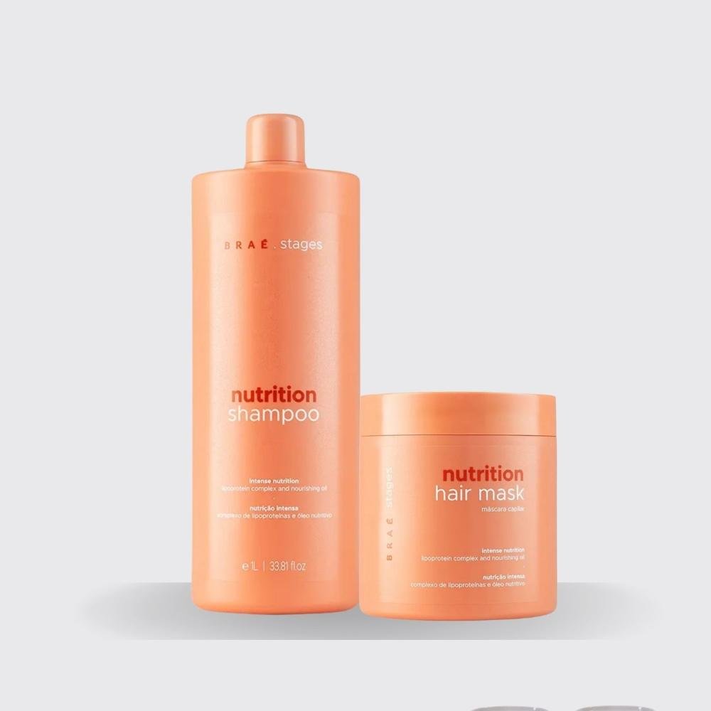 Kit Braé Stages Nutrition Shampoo 1 Litro e Máscara 500 g ÚNICO 4