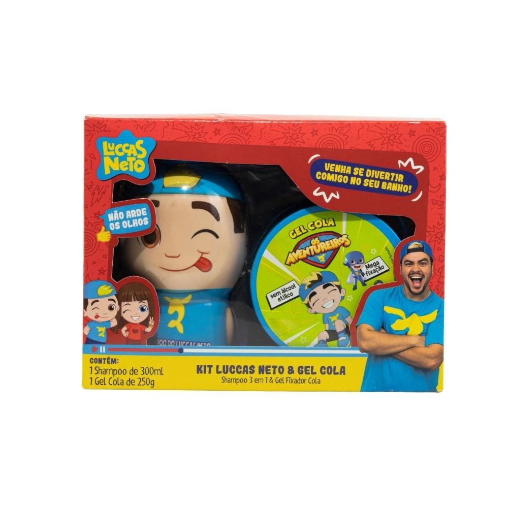 Cia da Natureza Luccas Neto Kit Shampoo 3 em 1  Gel Fixador
