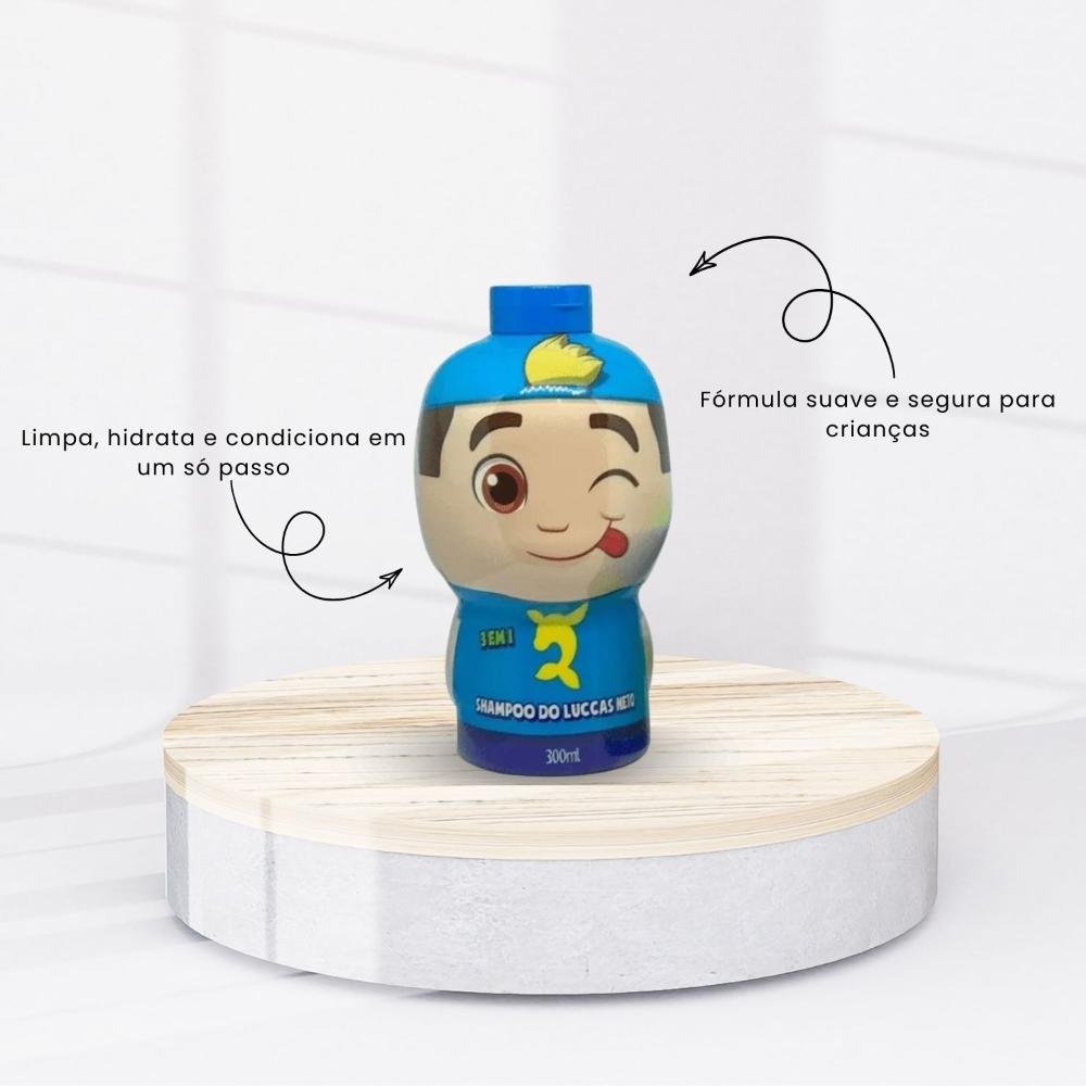 Cia da Natureza Luccas Neto Kit Shampoo 3 em 1  Gel Fixador ÚNICO 3