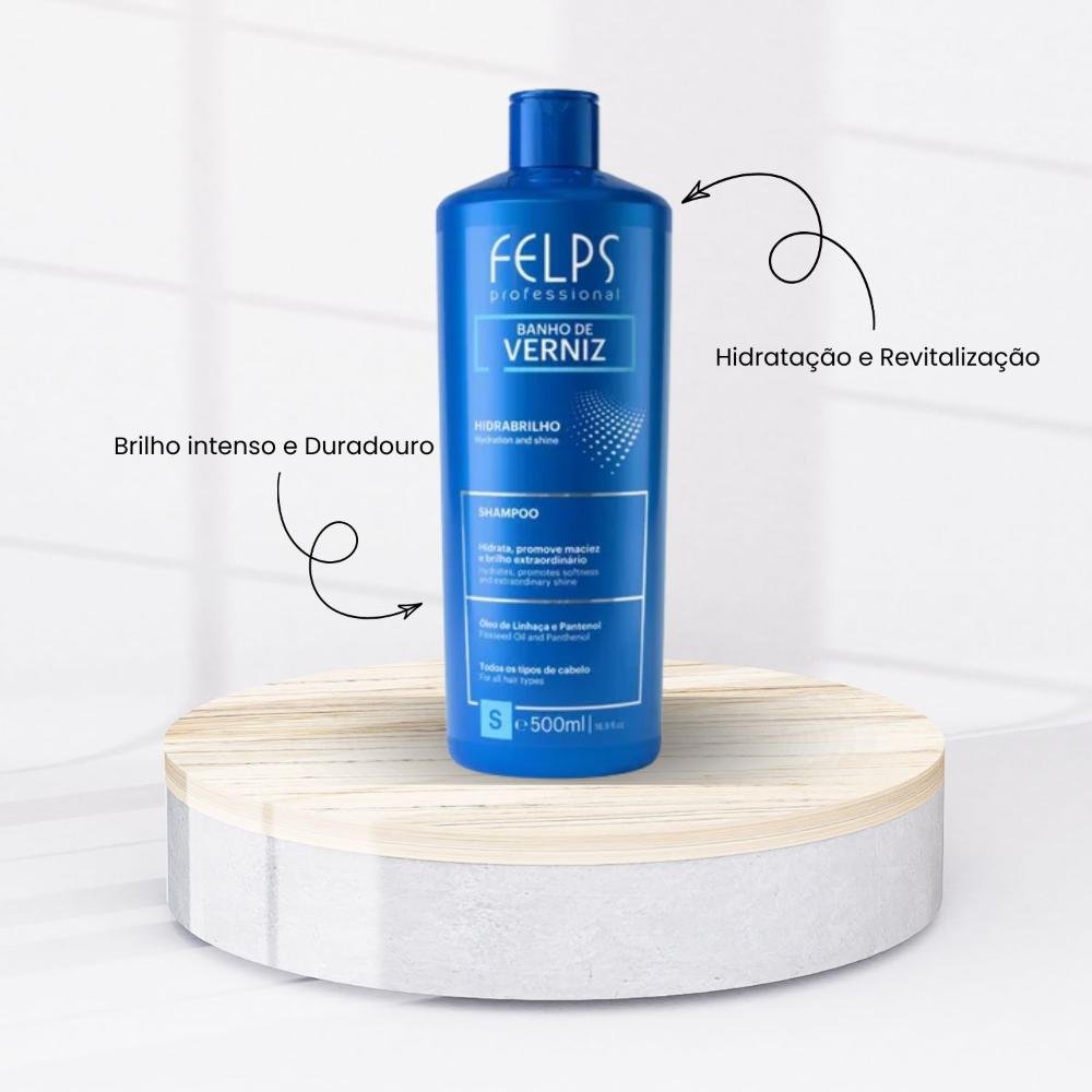 Felps Banho de Verniz Shampoo Brilho Intenso 500 ml 500ml 8