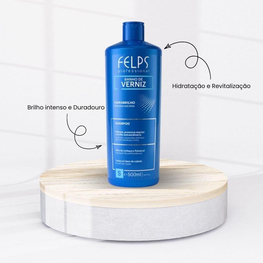 Felps Banho de Verniz Shampoo Brilho Intenso 500 ml 500ml 4