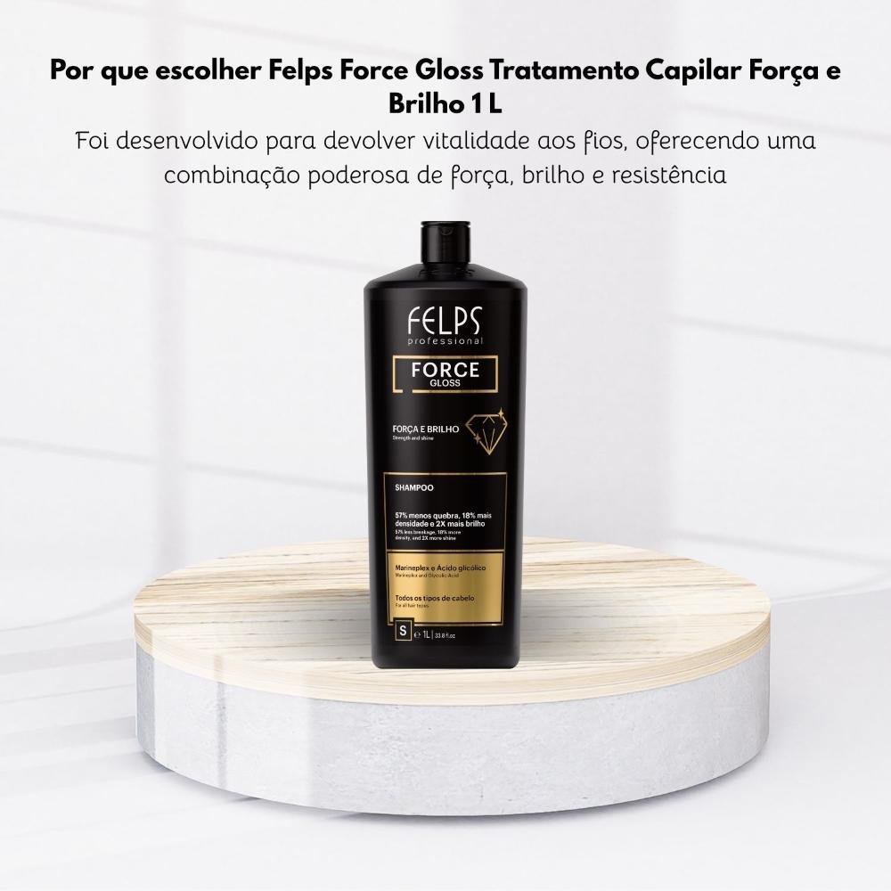 Felps Force Gloss Shampoo Força e Brilho 1L 1L 2