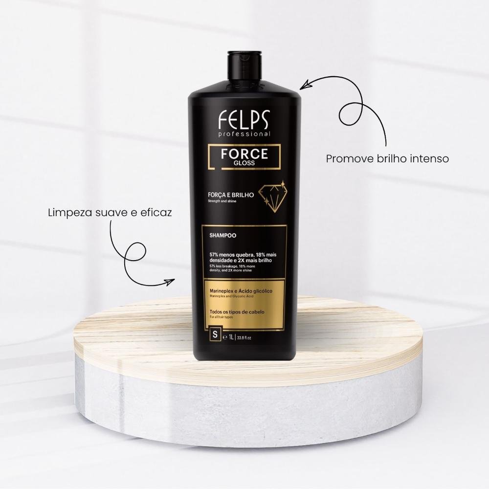 Felps Force Gloss Shampoo Força e Brilho 1L 1L 3