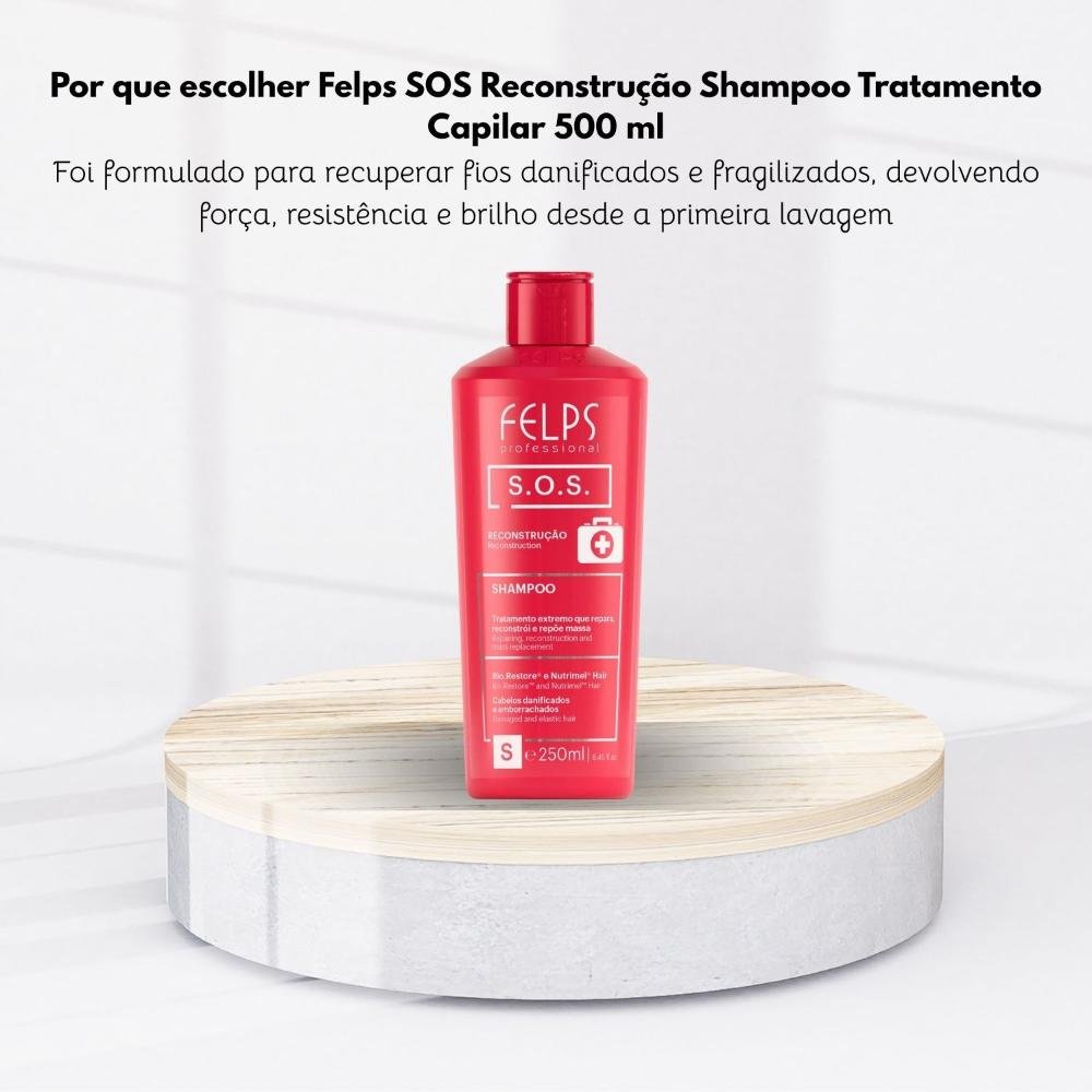 Felps SOS Reconstrução Shampoo Tratamento Capilar 500 ml 500ml 5