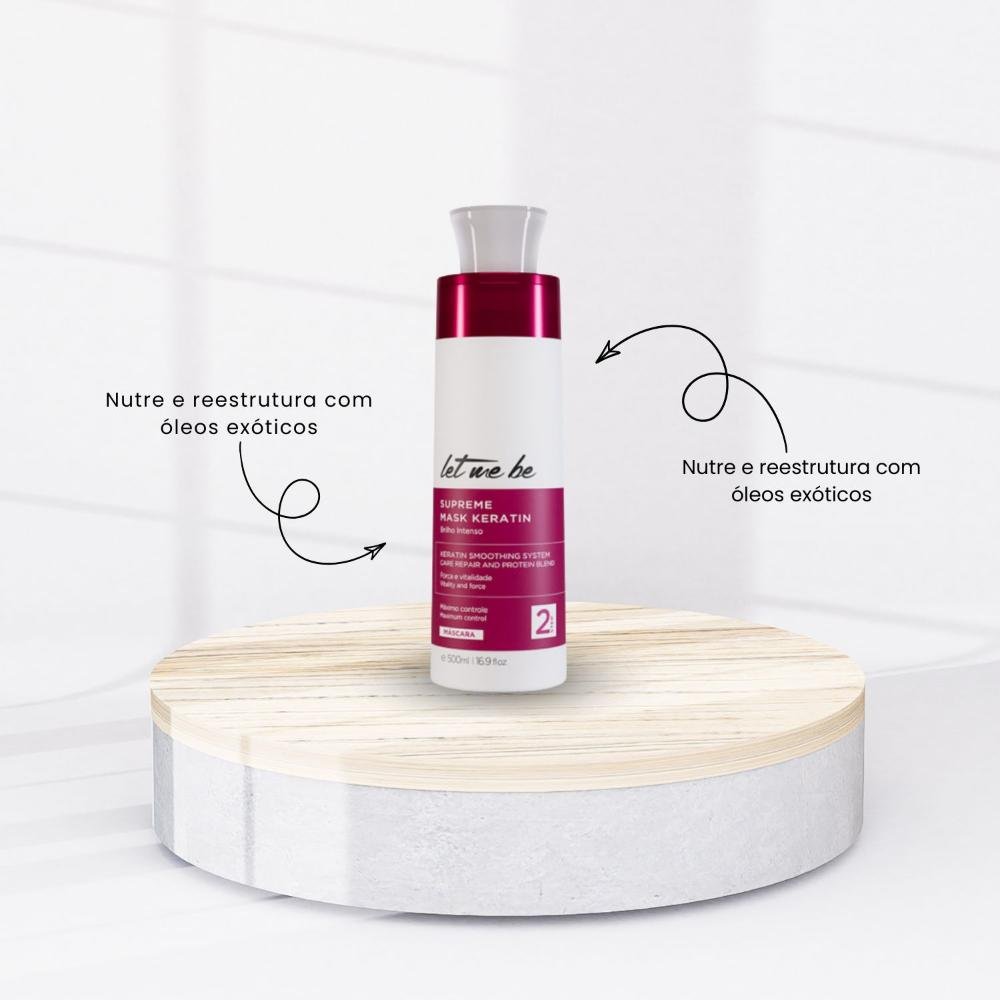 Kit Let Me Be Supreme Mask Keratin Alinhamento capilar 500 ml ÚNICO 3